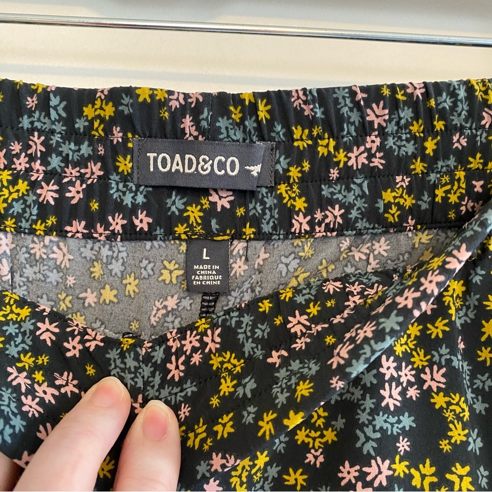 Toad&Co Wide Leg Black Pant Star Print Large